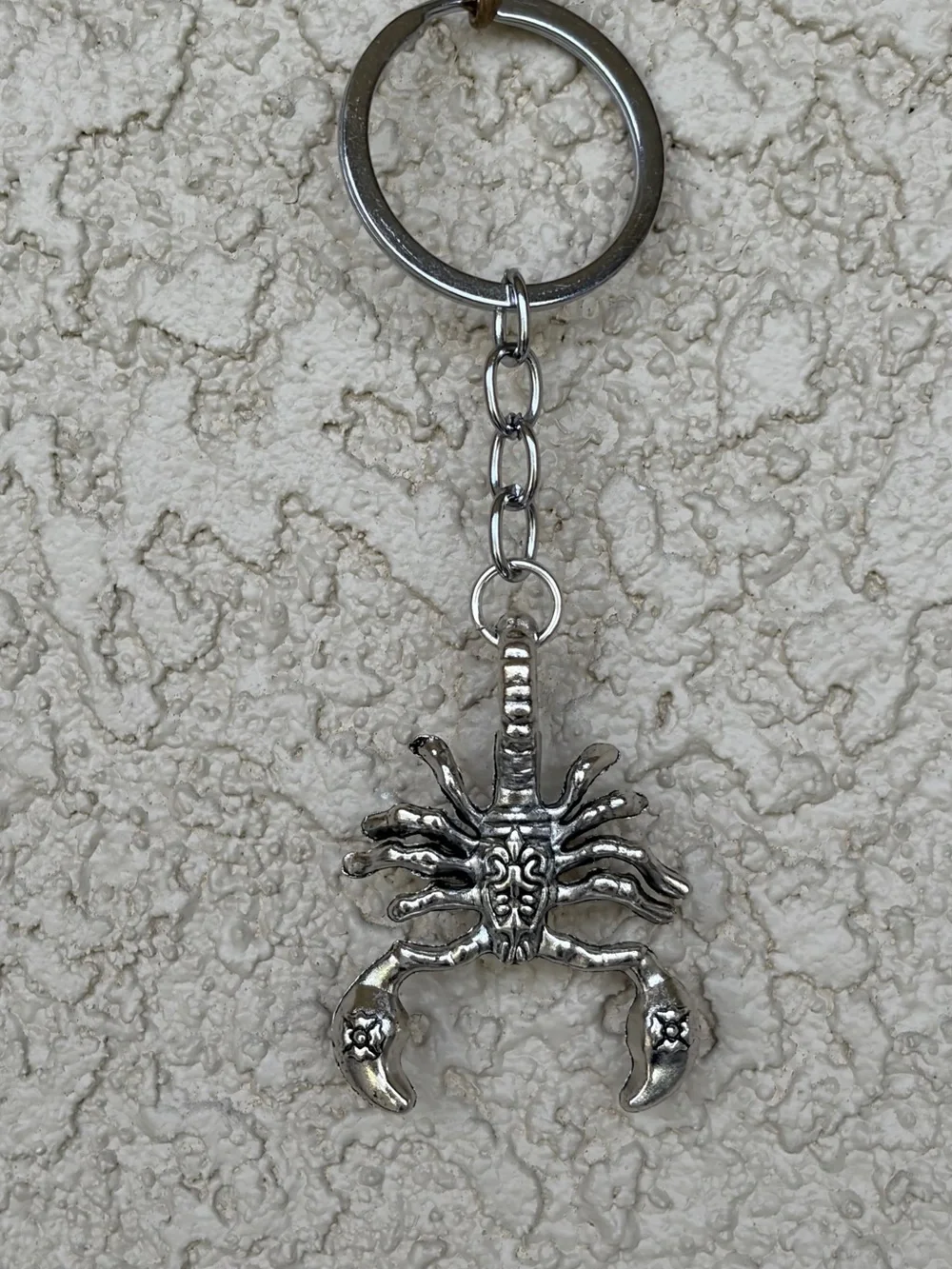 Silver Scorpion Keychain - Metallic Silver